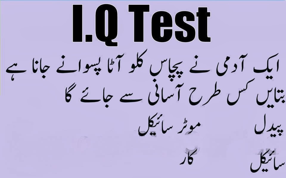 IQ Tester IQ Test in Urdu