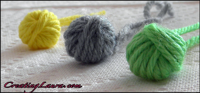 Creating Laura: Mini Yarn Ball Buttons