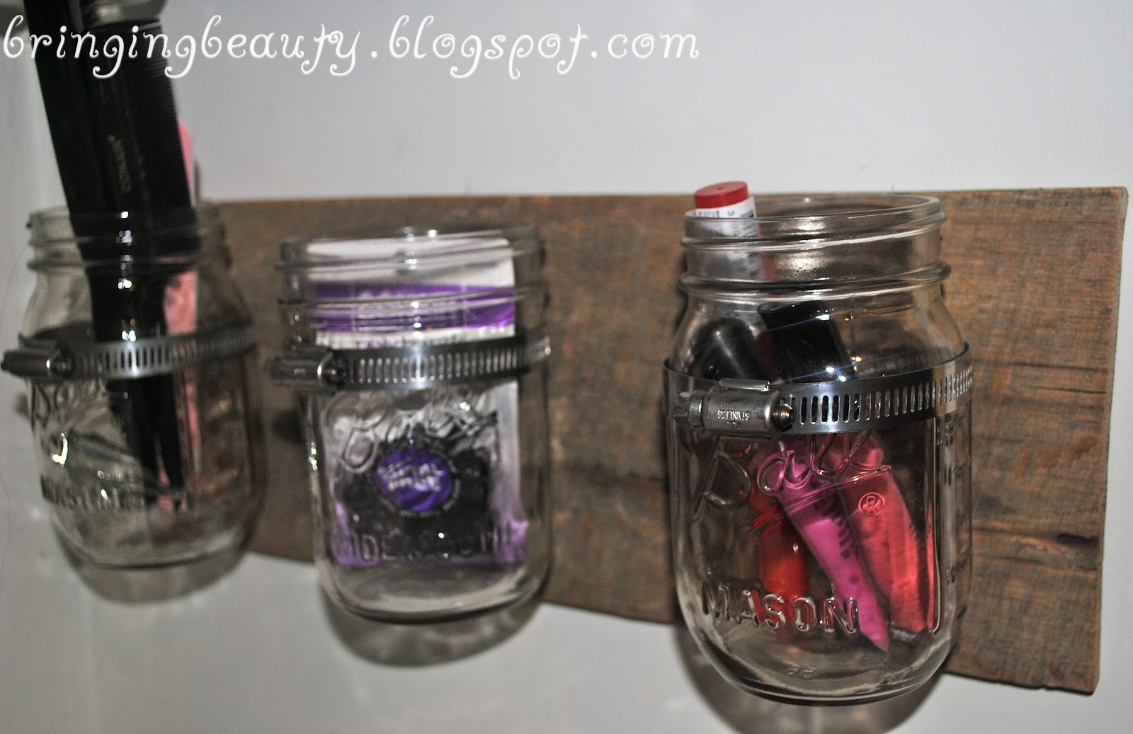 Bringing Beauty Mason Jar Makeup Storage