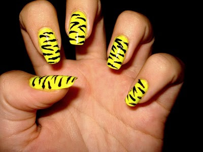 Unhas Amarelas de Oncinha Unhas Decoradas Amarelas de Oncinha