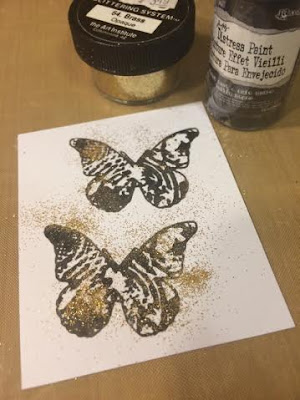 stamping with distress paint