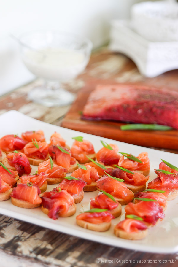 receita de gravlax de salmão