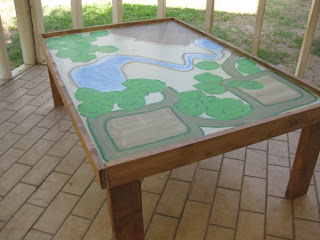 Train table built by Melly Sews - no tutorial, but looks fairly easy to DIY