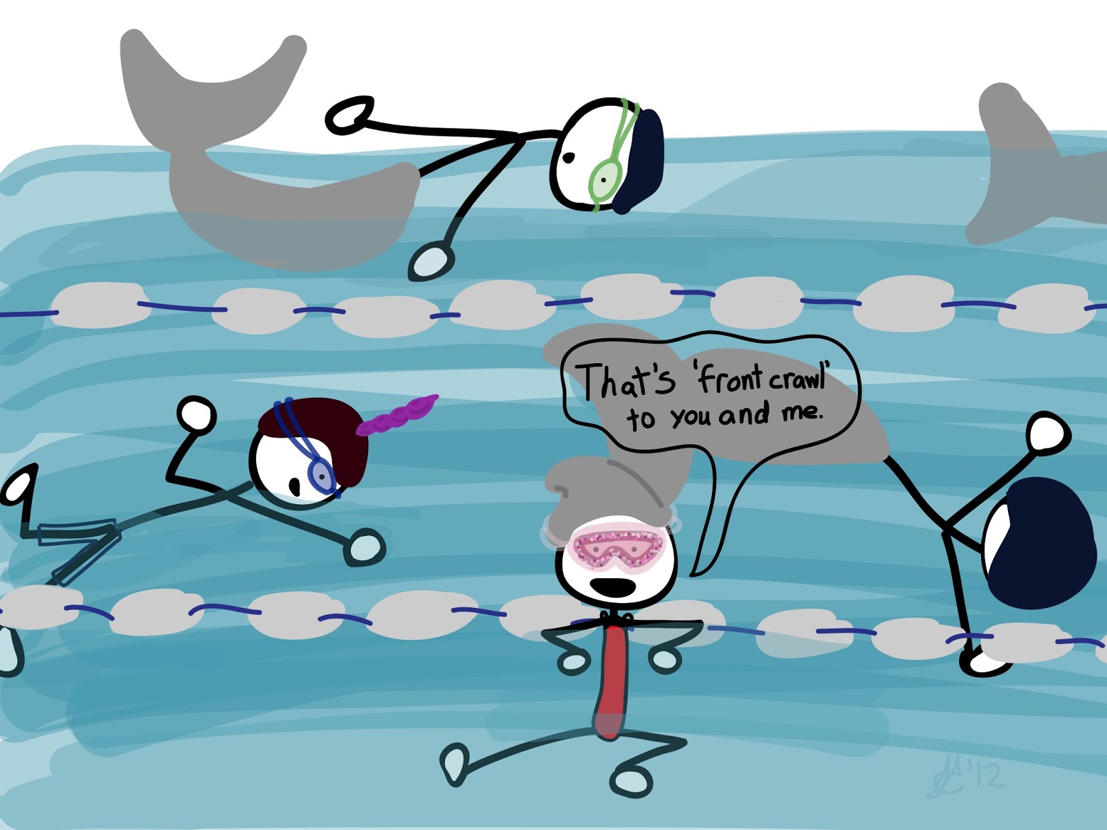 Funny Swimming Cartoons The Hippest Pics