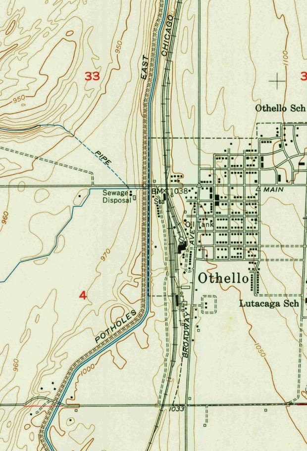 Big Bend Railroad History 1956 Othello Topo Map