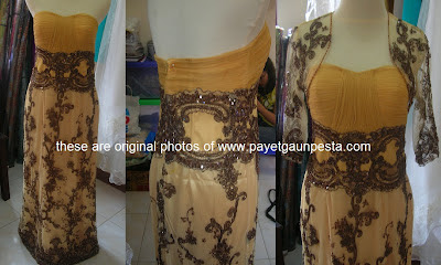 Gaun Pesta Baju Pesta Mama Bahan Brokat Berpayet Payet Gaun Pesta