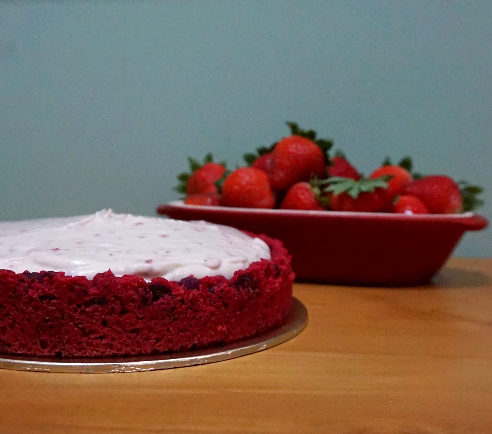 Strawberry Cheesecake with Red Velvet Cookie Crust Sherbakes