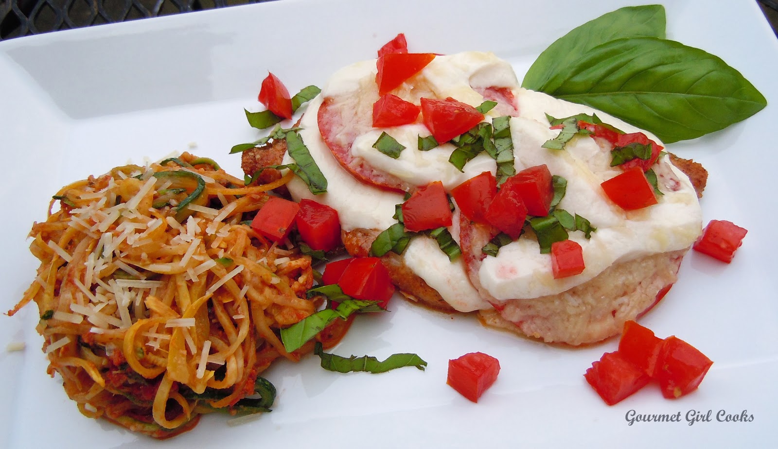 Gourmet Girl Cooks Caprese Style Chicken Cutlets & ZucchiniSquash