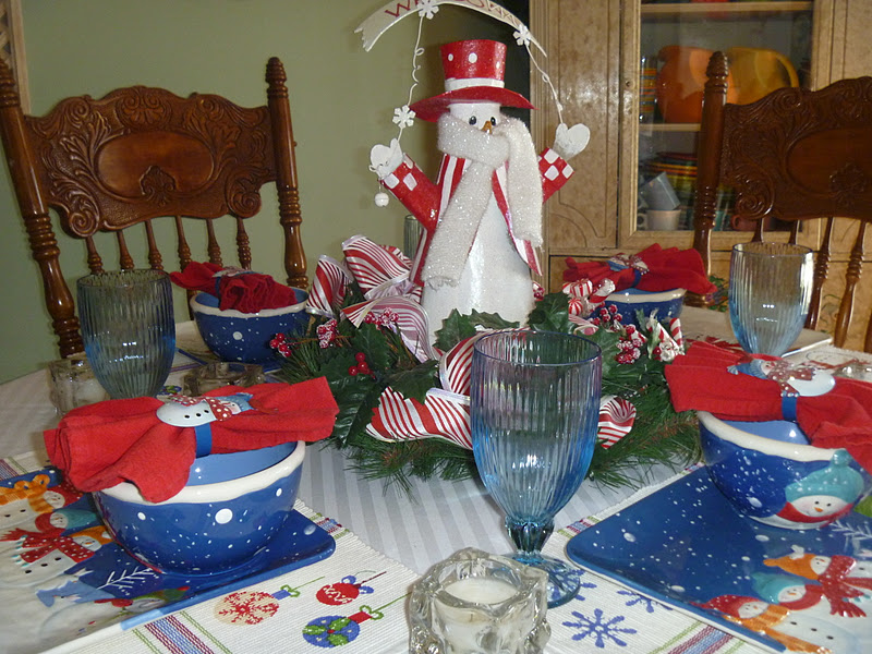 Living Life Southern Style Snowman Tablescape