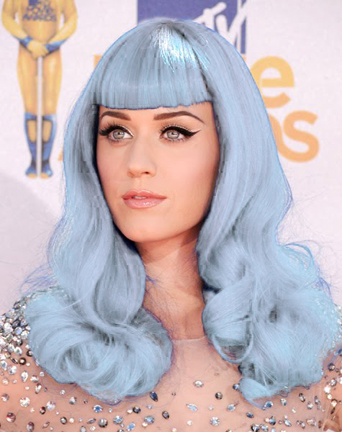 No this isn't really Katie's hair color. I photoshopped it to what I