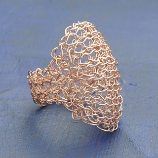 wire crochet rose gold ring