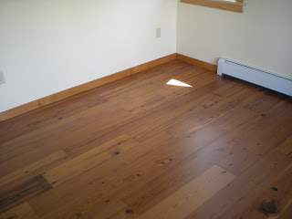 Engineered reclaimed pin wide board floor