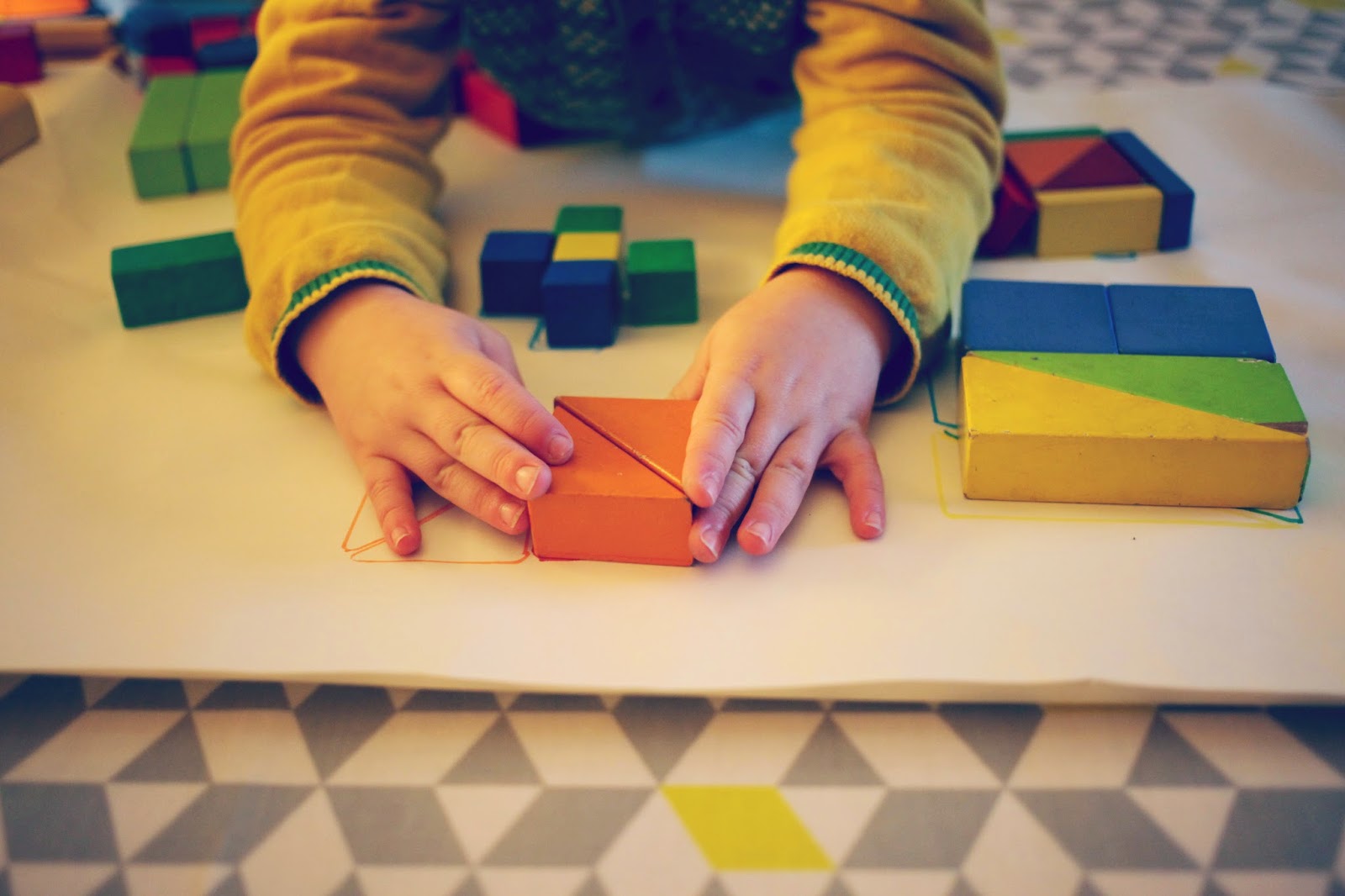 montessori at home matching patterns and blocks