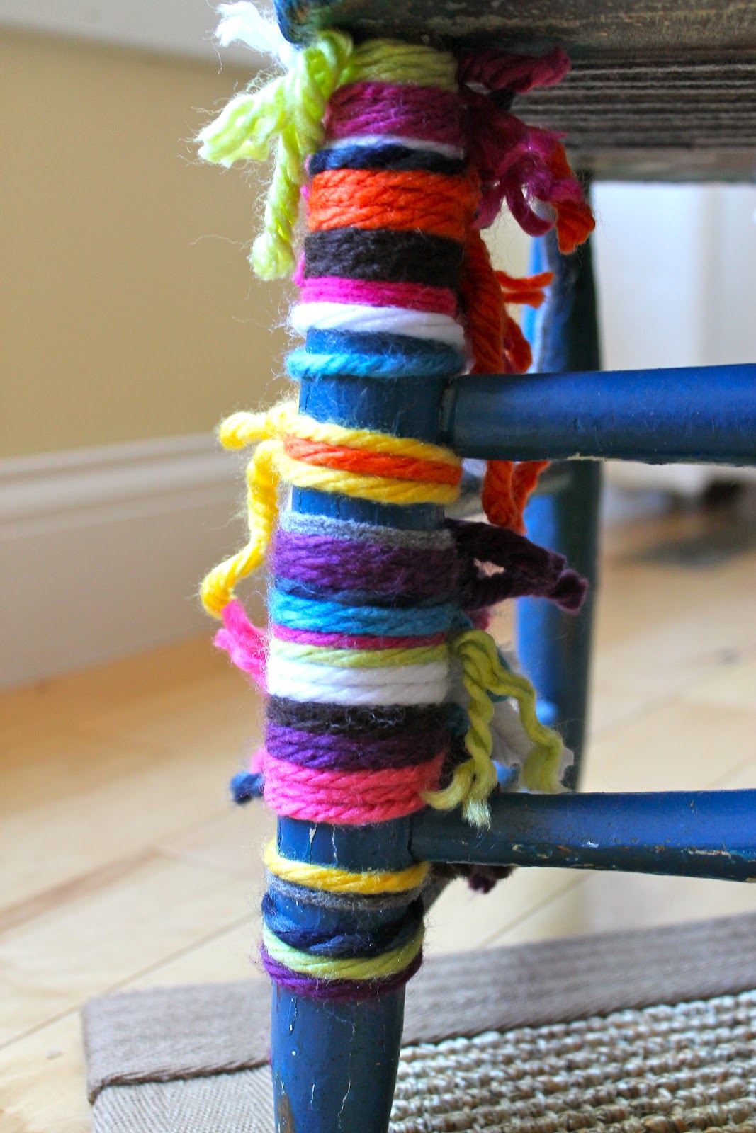 Polka Dot Pocket Yarn Bomb Vintage Chair