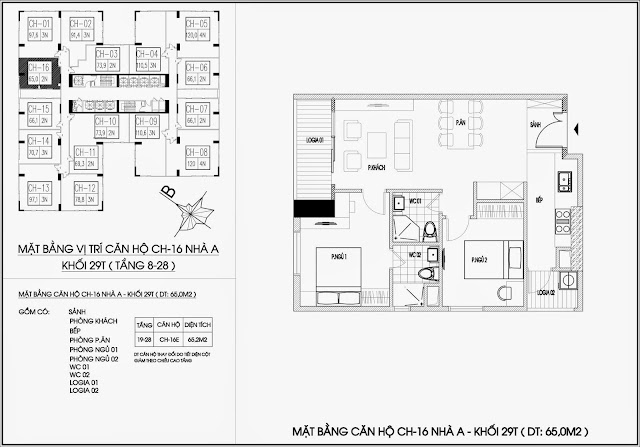 Mặt bằng căn hộ tòa A - 29 tầng, chung cư Imperia Garden Mặt bằng căn hộ tòa A - 29 tầng, chung cư Imperia Garden