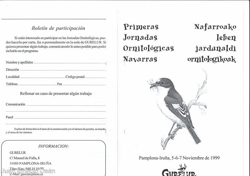 1999. Gurelur. Primeras jornadas ornitológicas navarras