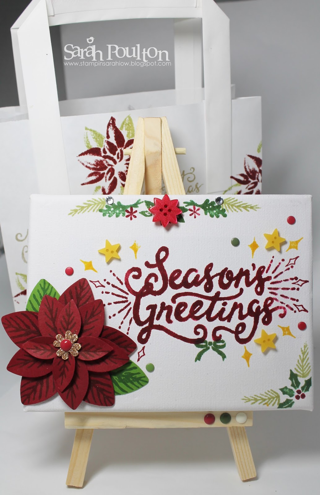 Stampin' Sarah! A Berry Merry Decorative Easel Gift Set from Stampin