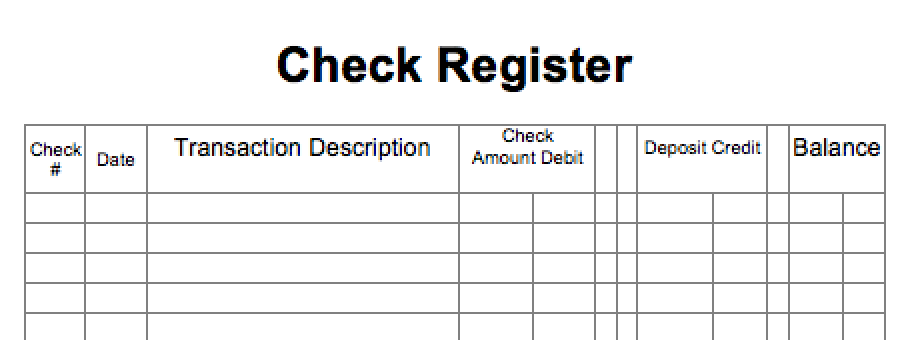 online checkbook register