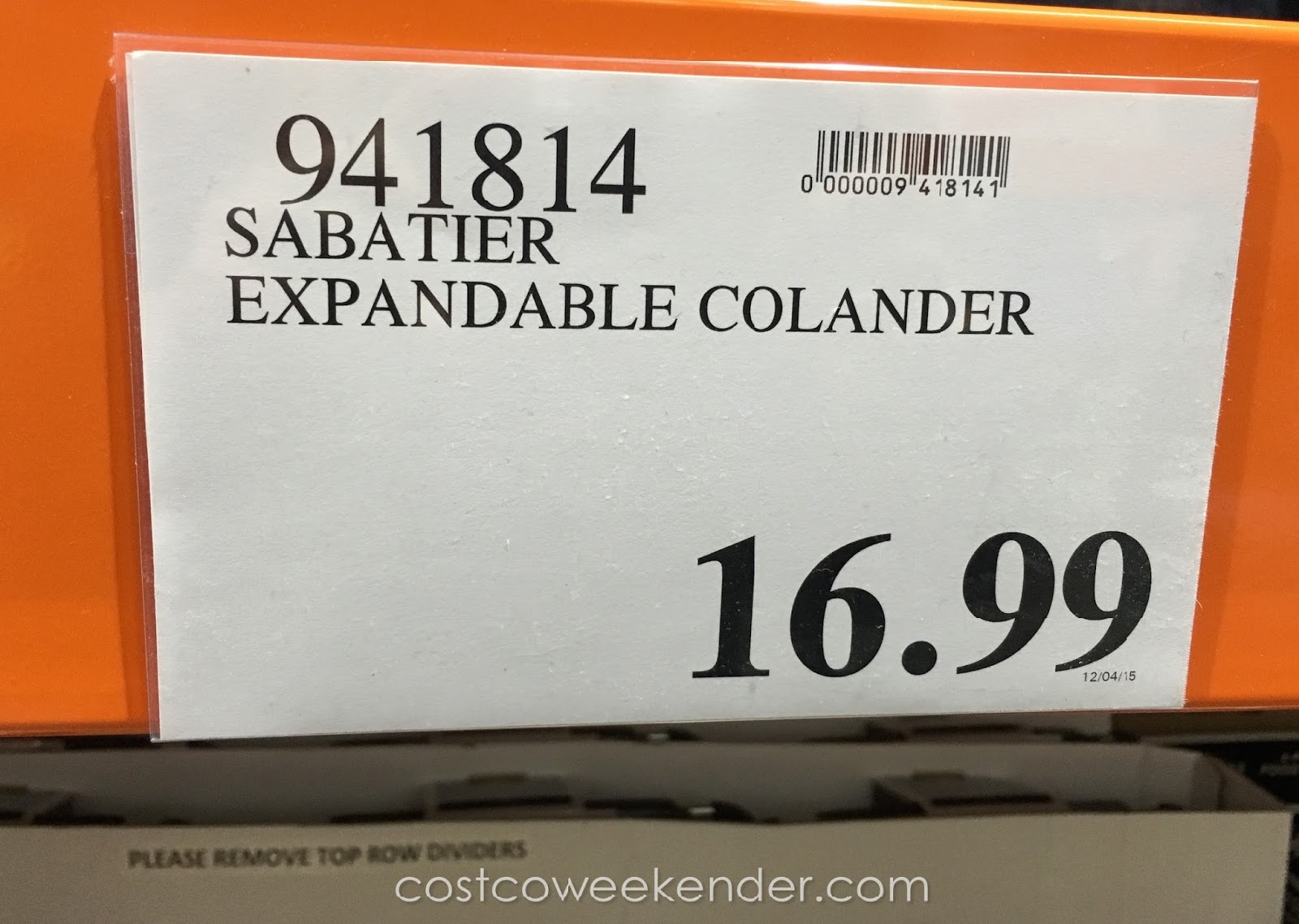Sabatier Expandable Colander Costco Weekender