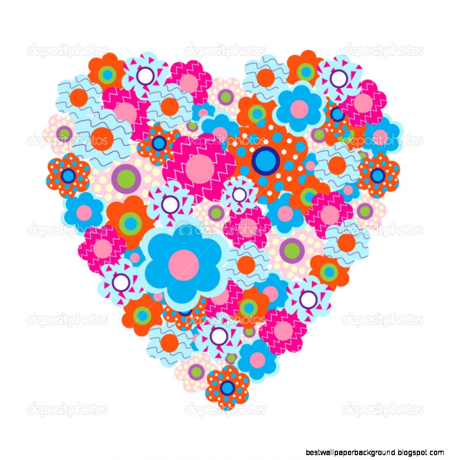 Heart of beautiful colored flowers — Stock Vector Heart of beautiful colored flowers — Stock Vector