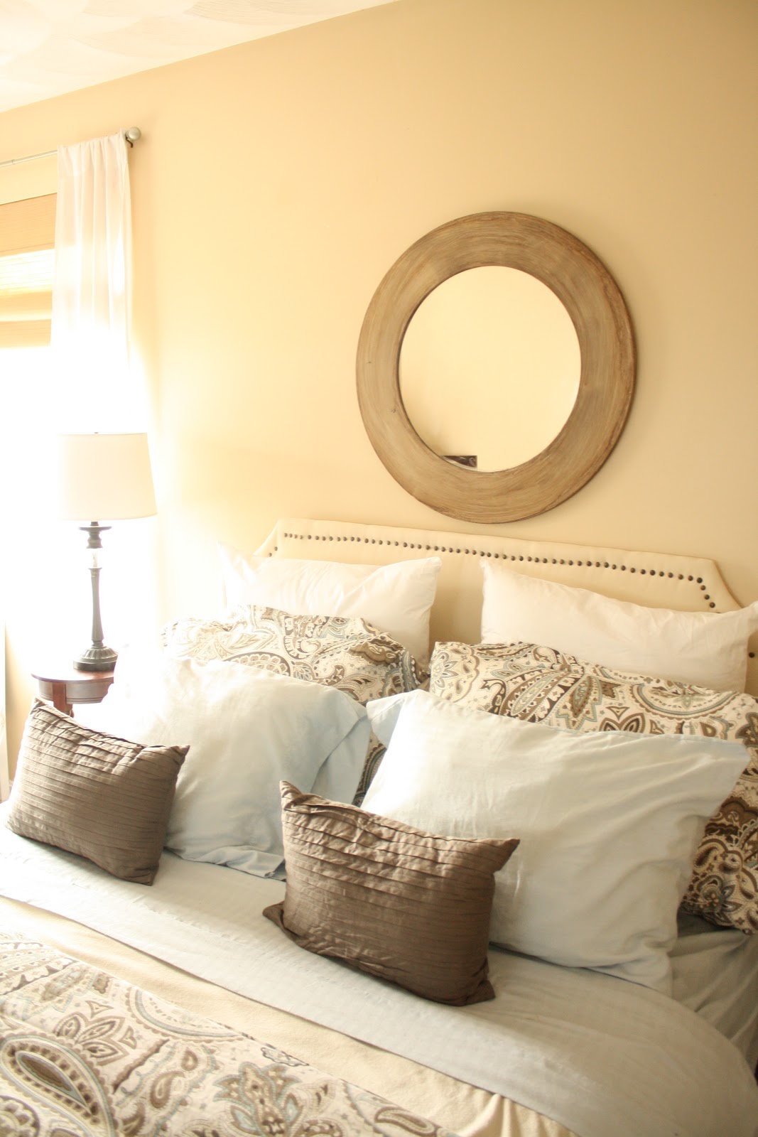 Made by Carli Master Bedroom Updates Spray Painted and Glazed Mirror