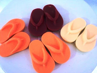 Sabonetes em formato de chinelos