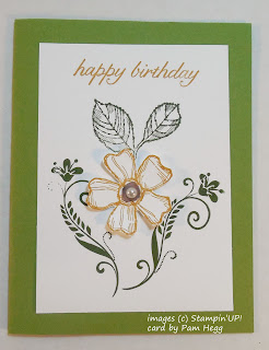 Card made with Stampin'UP!'s Birthday Blossom  and Flowering Flourishes stamp sets
