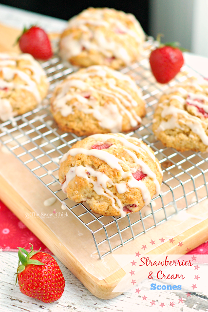Strawberries and Cream Scones by The Sweet Chick