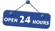 We are open 24 hours