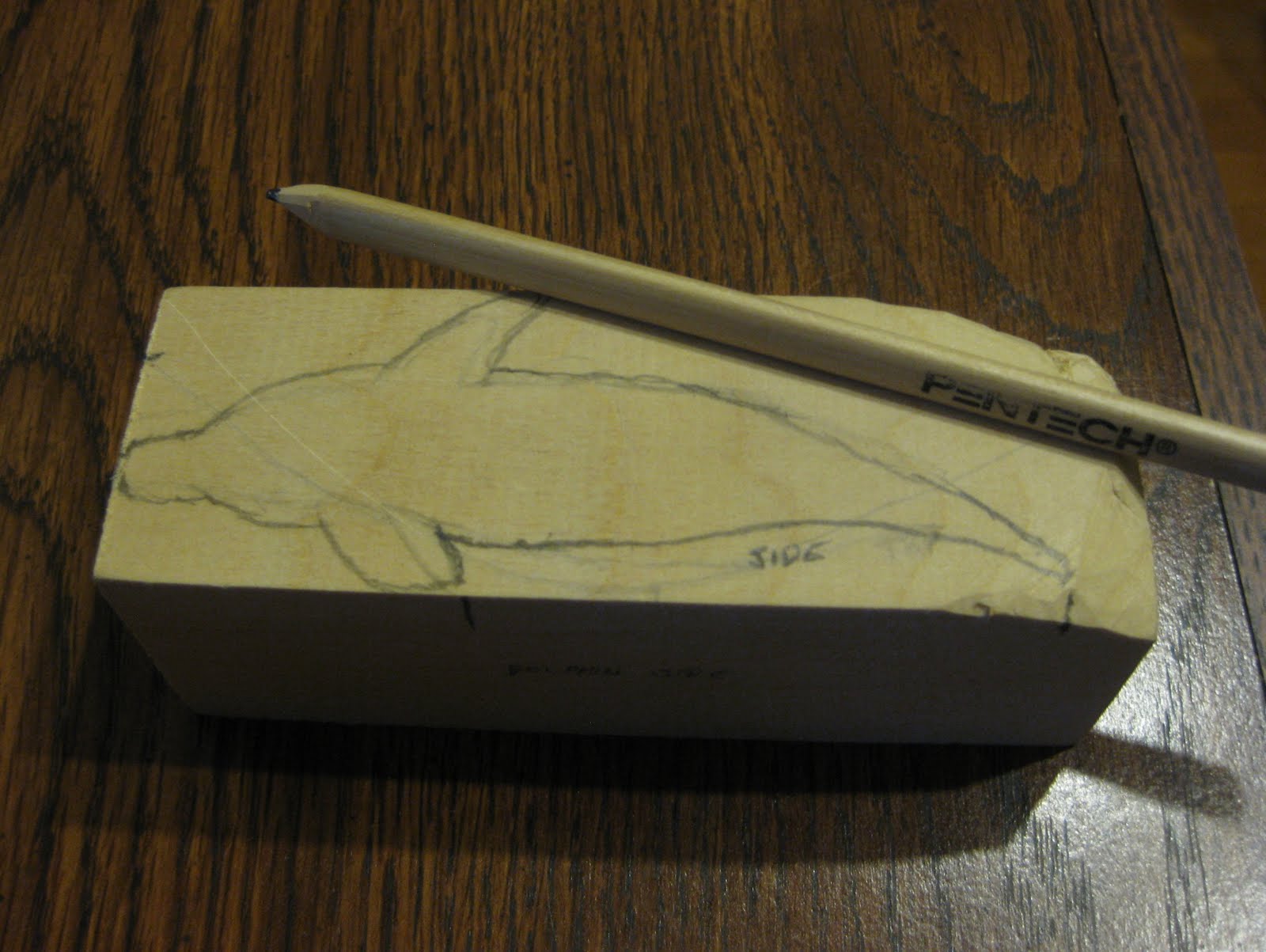 dolphin wood carving