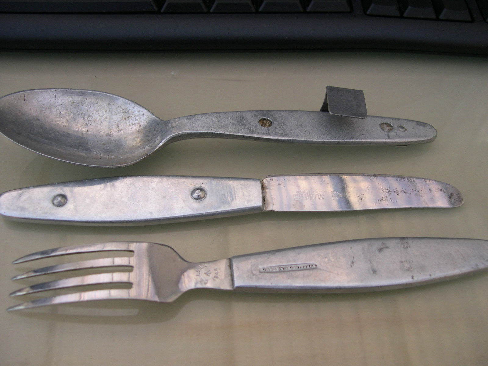 bingbabel British Army WW2 Compactum Knife, Fork & Spoon KFS