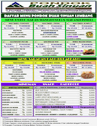 MENU MAKANAN & MINUMAN DI PONDOK BUAH SINUAN LEMBANG