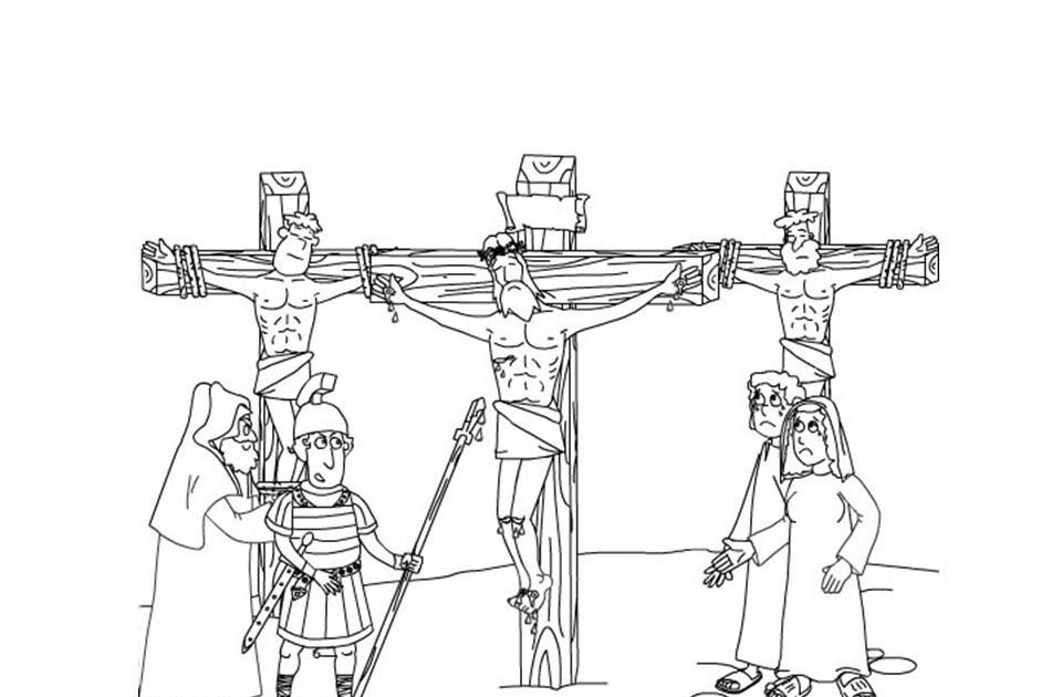 Illustration of the crucifixion coloring ~ Child Coloring