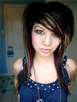 long straight emo hairstyles