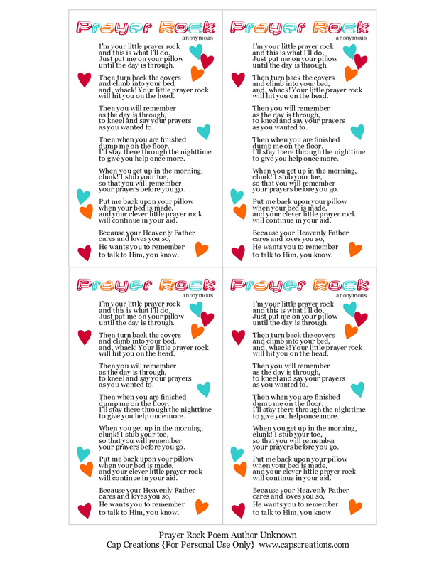 Gorgeous image in prayer rock poem printable Slobbery image pertaining to prayer rock poem printable