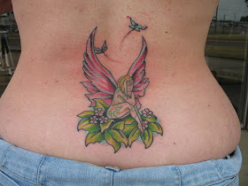 Cute Fairy Angel Tattoo for Girls Lower back
