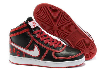 nike vandals high top black and white