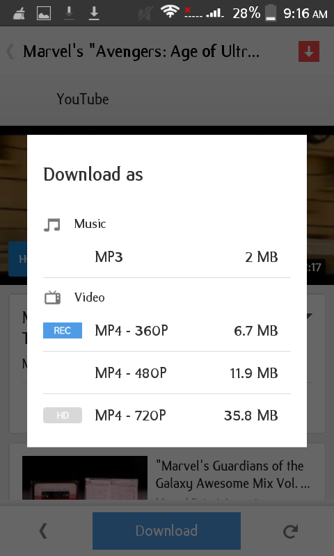 download youtube video in android phone