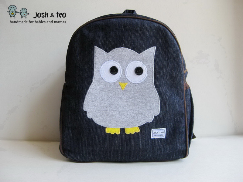 My Handmade Home Grey Owl Toddler Backpack