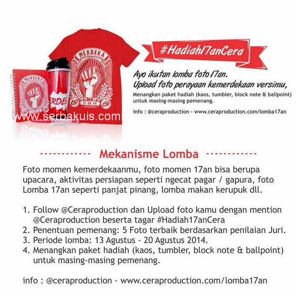 Kontes Foto #Hadiah17anCera Berhadiah Menarik