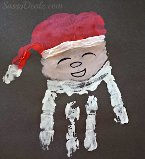 handprint santa claus craft for kids at christmas