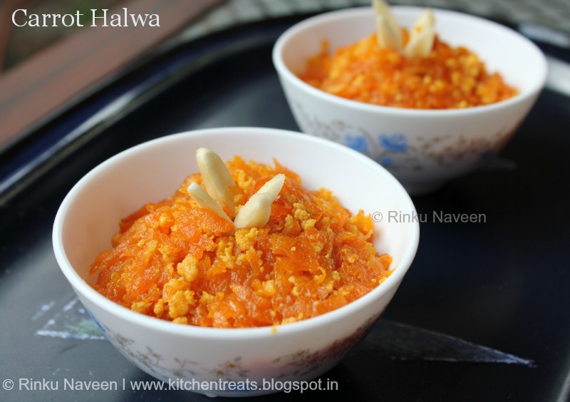 Rinku's Kitchen Treats Carrot Halwa / Easy 4 Ingredients Carrot Halwa