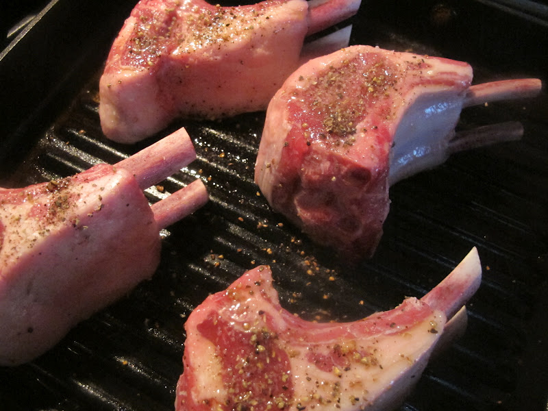 place dinner chops rack upper third another