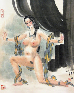 рисунок обнаженной китаянки