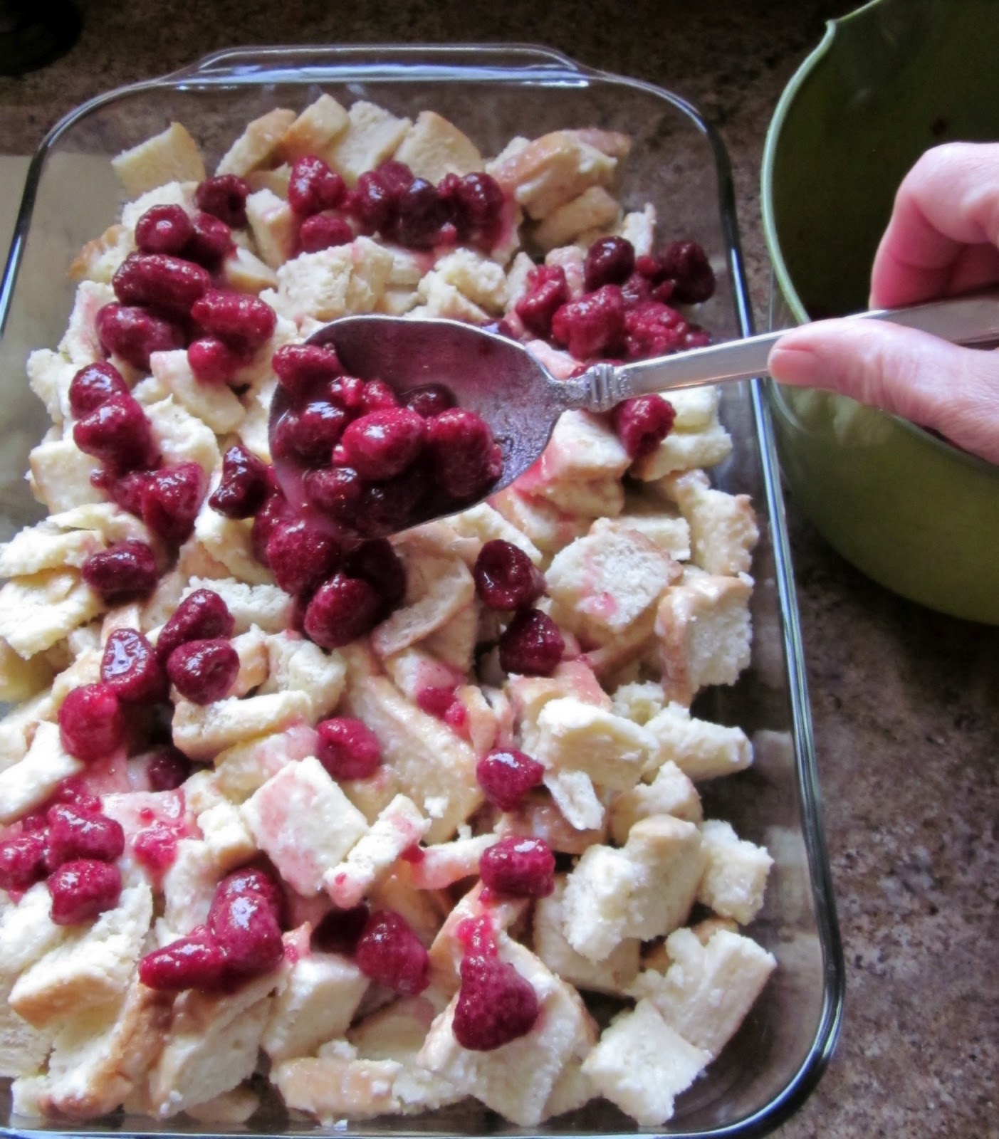 Honey I'm Home Raspberry Bread Pudding Deliciousness