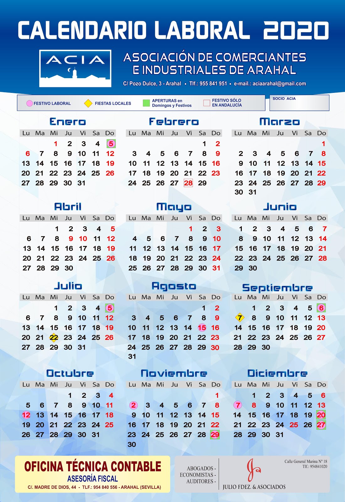 CALENDARIO LABORAL 2020