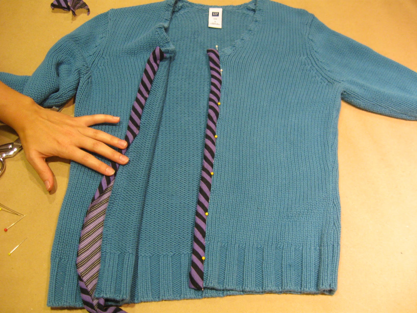 SophiaFredricka DIY Pullover Sweater into a Cardigan