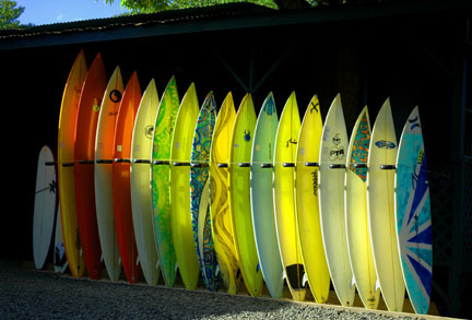 Rainbow of Surfboards