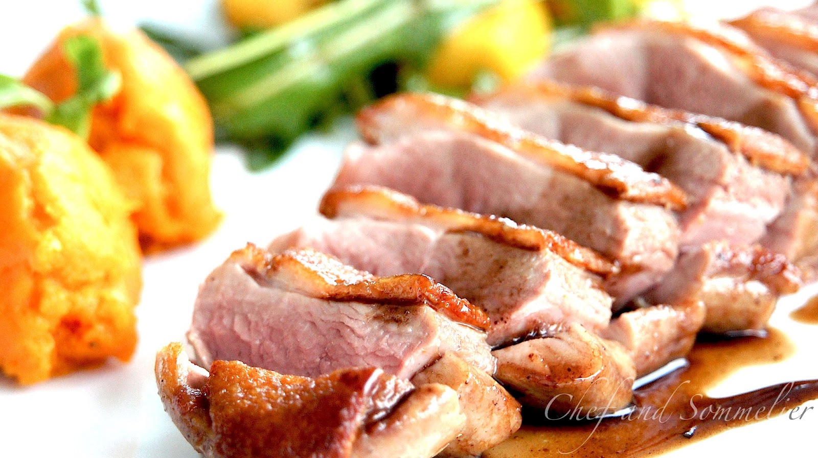 Chef and Sommelier Sous Vide Duck Breast with Balsamic Honey Sauce