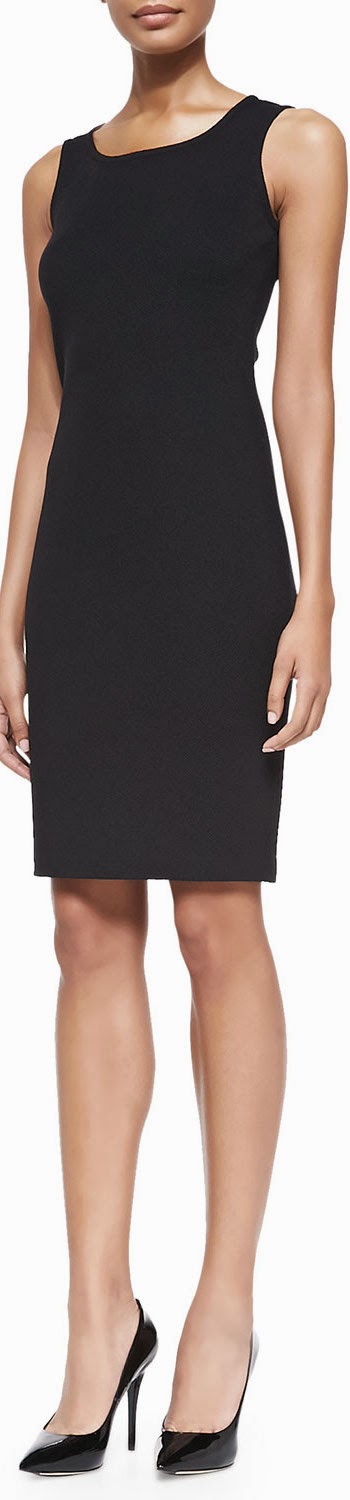 St. John Collection Milano Pique Knit Scoop-Neck Dress in Black